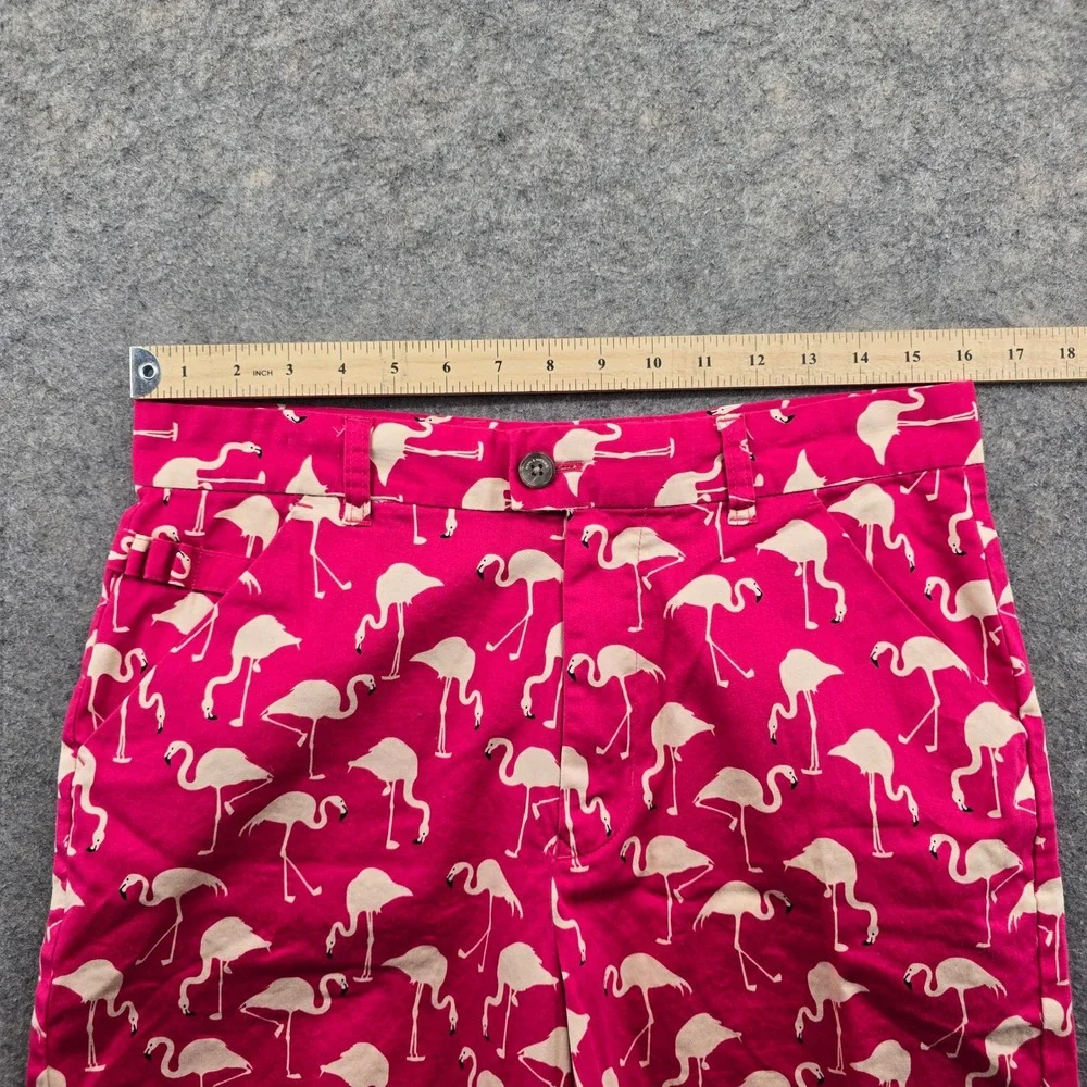Royal Awesome Mens 34 Golf Shorts Pink Flamingo Print Cotton Blend Tee Holder 9